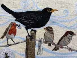 Blackbird Robin And Peg