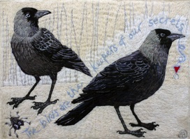 Two Jackdaws With Poem And Heart